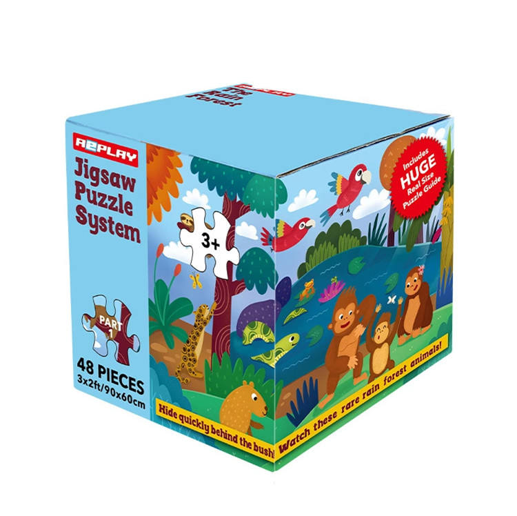 Оптовая настраиваемый мультфильм большой кусок бумаги картон головоломки для детей подарок