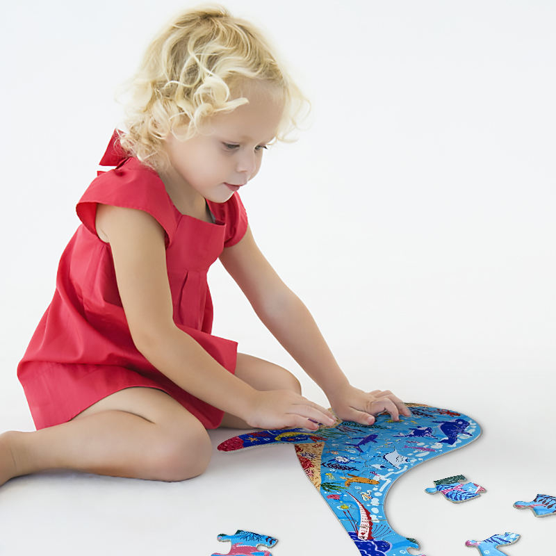 Биоразлагаемые умные игрушки Изготовленная на заказ головоломка динозавра мозаики животная бумажная для детей